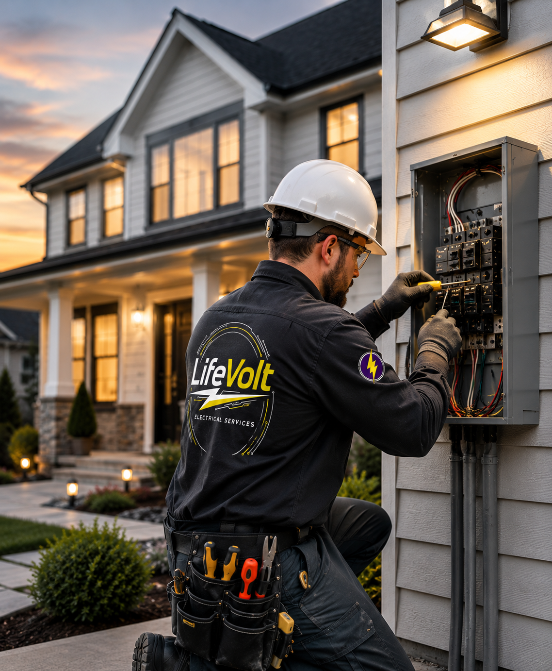 LifeVolt electrician performing residential electrical work